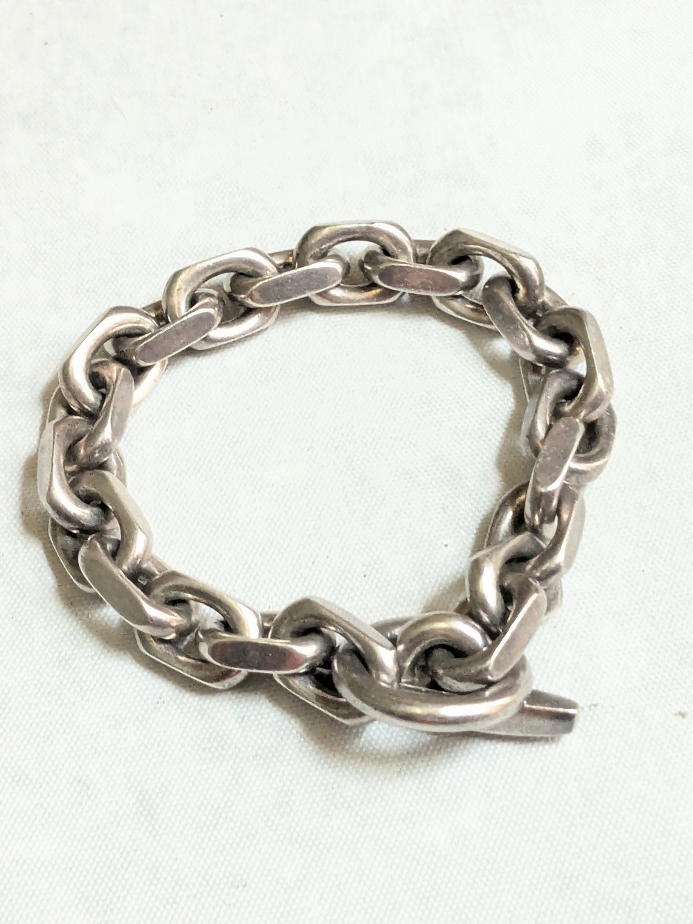 Franz Hingelberg Sterling Silver Men’s Heavy Link Bracelet 6.25" Oval Denmark